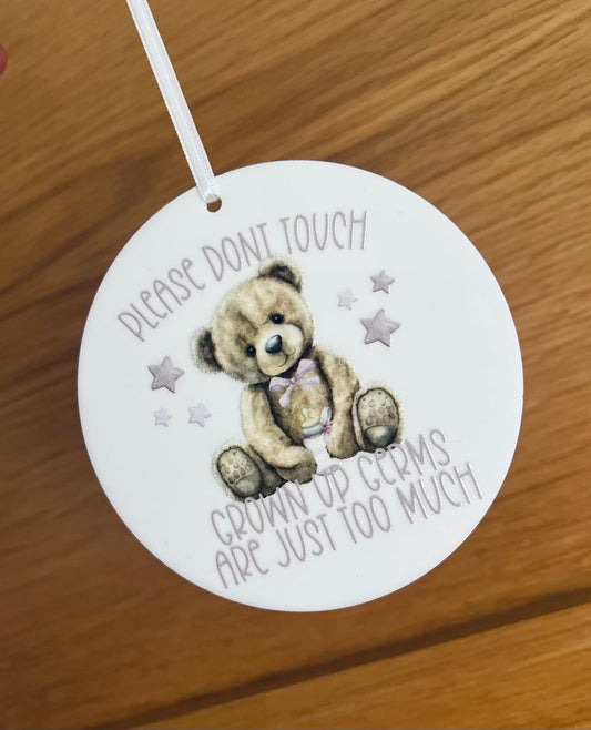 Please do not touch pram sign