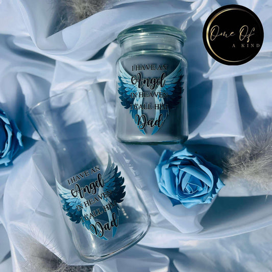 Angel in heaven candle & vase set - perfect for fathers day